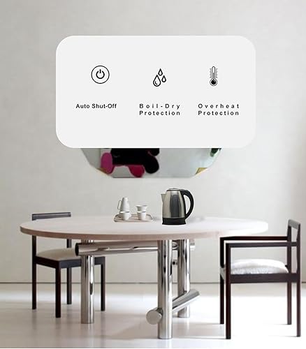 Miniatura 4 de Mogart Kenlanz - Hervidor eléctrico de 1.8 L, hervidor de té, hervidor de agua rápido de 1000 W, hervidor de agua con apagado automático y