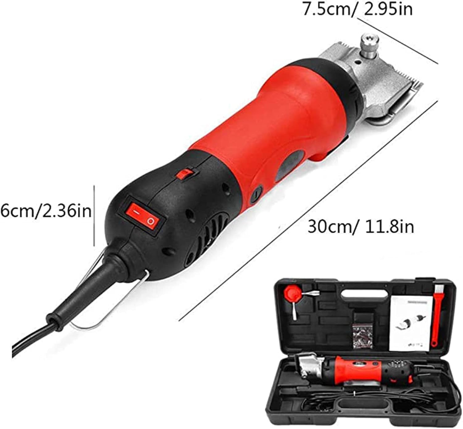 Cortapelos eléctricos para Caballos, Tijeras equinas eléctricas de 690 W con Ajuste de 6 velocidades, tensión de Hoja Ajustable, Recortadora equina de Pelo de Caballo de 2800 RPM para Abrigos Red