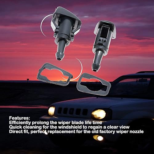 Miniatura 3 de Paquete de 2 rociadores de boquilla para limpiaparabrisas delantero izquierdo derecho arandela de parabrisas boquilla para Jeep 2005-2015 Dodge