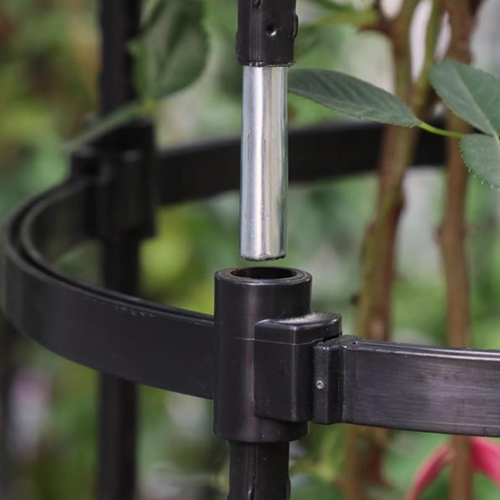 Nierdzewna metalowa kratka ogrodowa 75 cm do roślin pnących – podparcie obelisku i glicynii, idealna do winorośli, kwiatów i dekoracji ogrodu, wysokość 75 cm