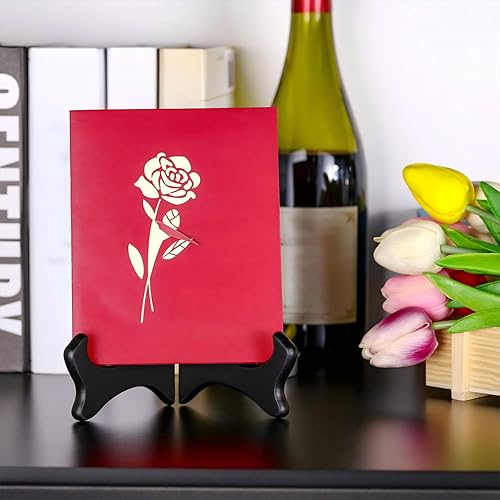 Miniatura 6 de Tatuo Paquete de 4 soportes de madera negra para placa (5 pulgadas, negro)