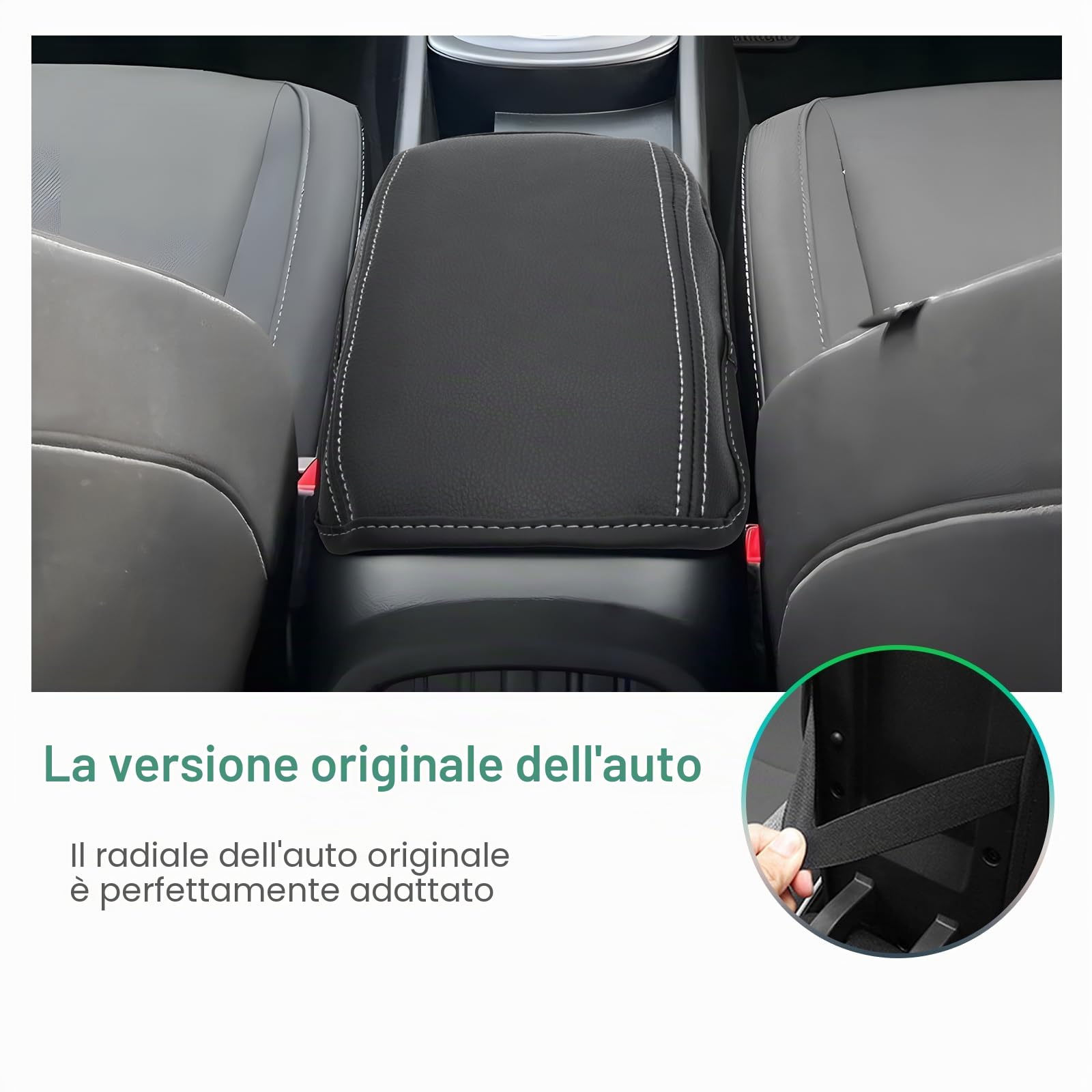 GAFAT Compatibile con Hyundai Kona SX2 2024 2025 Copertura per Bracciolo Centrale, Kona SX2 Hybird EV Protezione per Braccioli Console Centrale, in Pelle PU, Kona 2024 Accessori (Bianco)