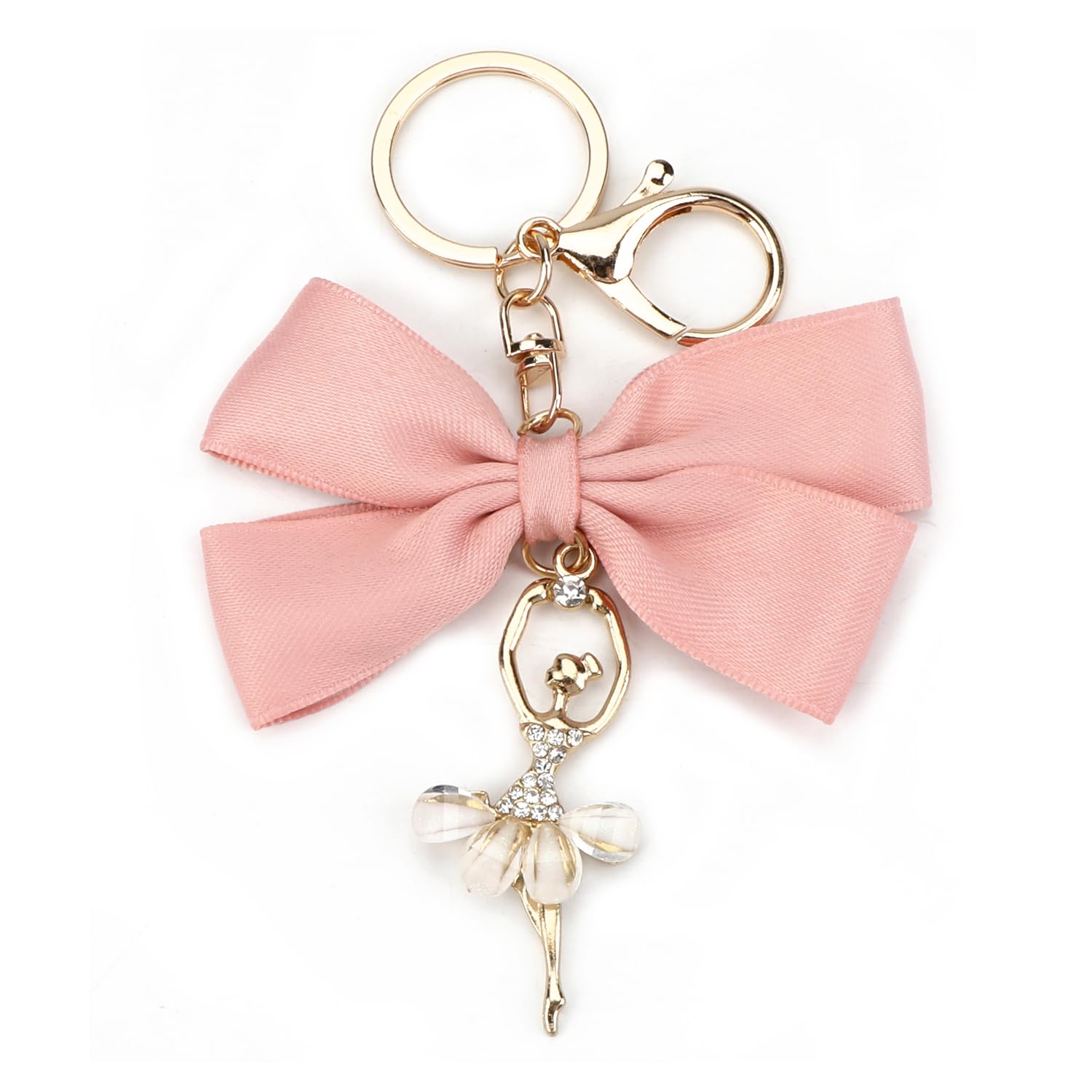 Tranbath Schlüsselanhänger mit Tanzendem Mädchen und Pompom, Süße Tanzanhänger für Frauen, Auto und Lehrerin, Geburtstags- oder Dankesgeschenk für Guter Freundin oder Kollegin