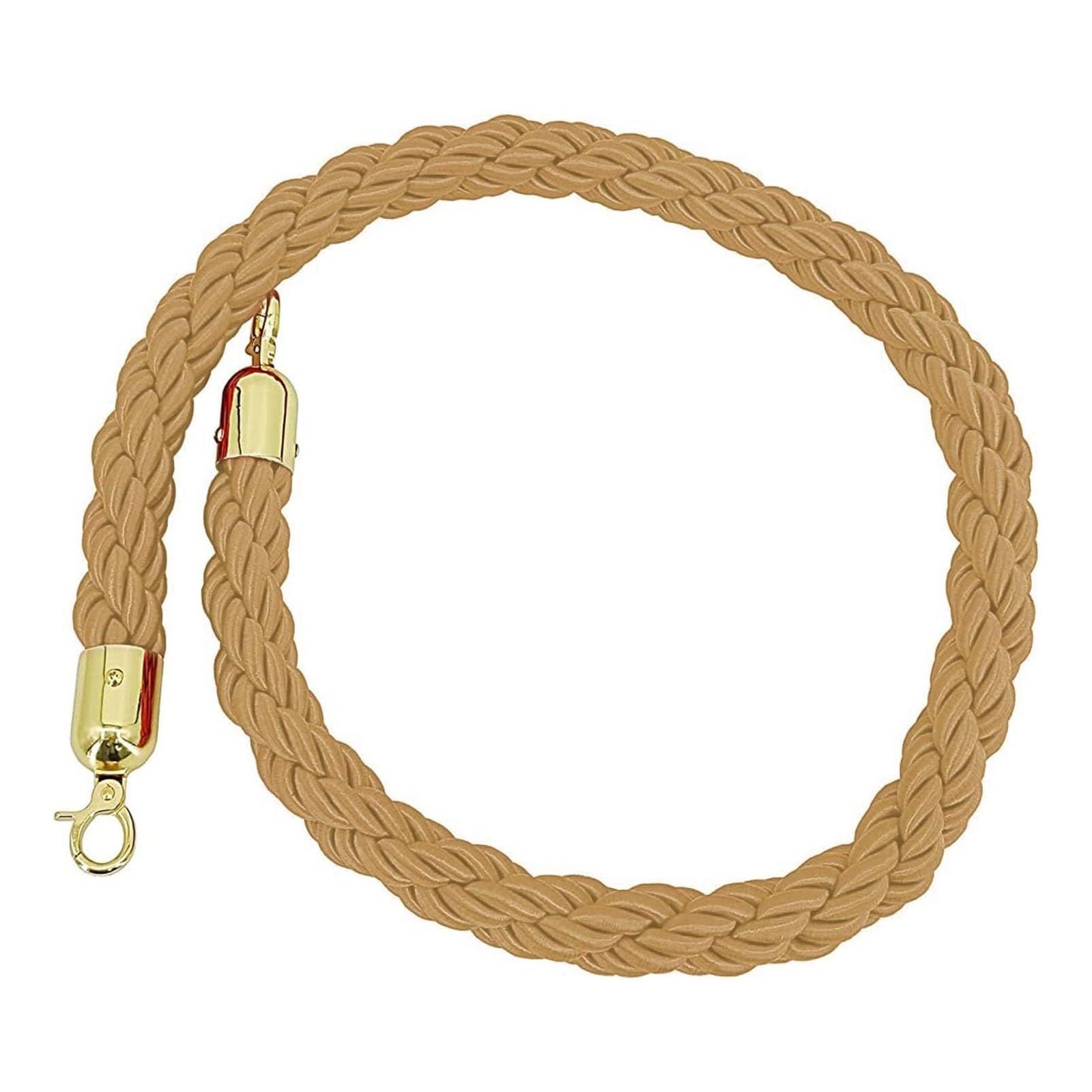 Ghkryd Champagne Barrier Rope, Vip Stanchion Hemp Braided Rope, Hotel/Concerts/Theater/Car Shows Twisted(,1.2M/4Ft/47Inch)