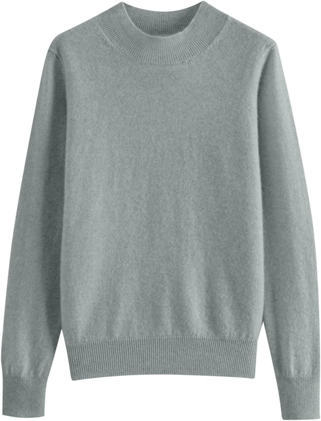 Women's Fall Long Sleeve Turtleneck Tops Lightweight Tunic Sweaters Knitting Cotton Casual Loose Tops Basic Clothes