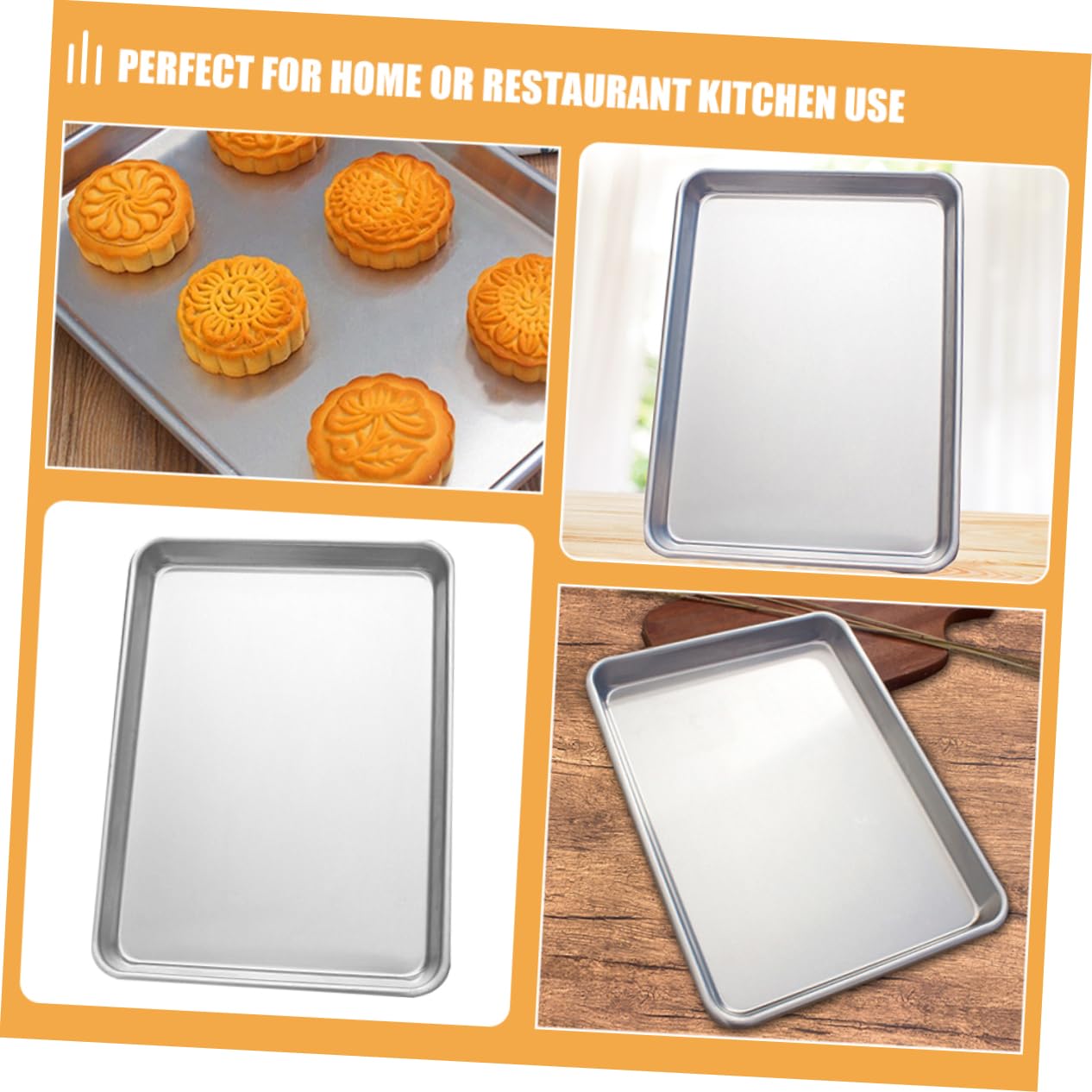 PRETYZOOM 2pièces Moule à Gâteau Rectangulaire Lot de Moules à Pâtisserie Antiadhésifs Plaque de Cuisson pour Biscuits et Toasts
