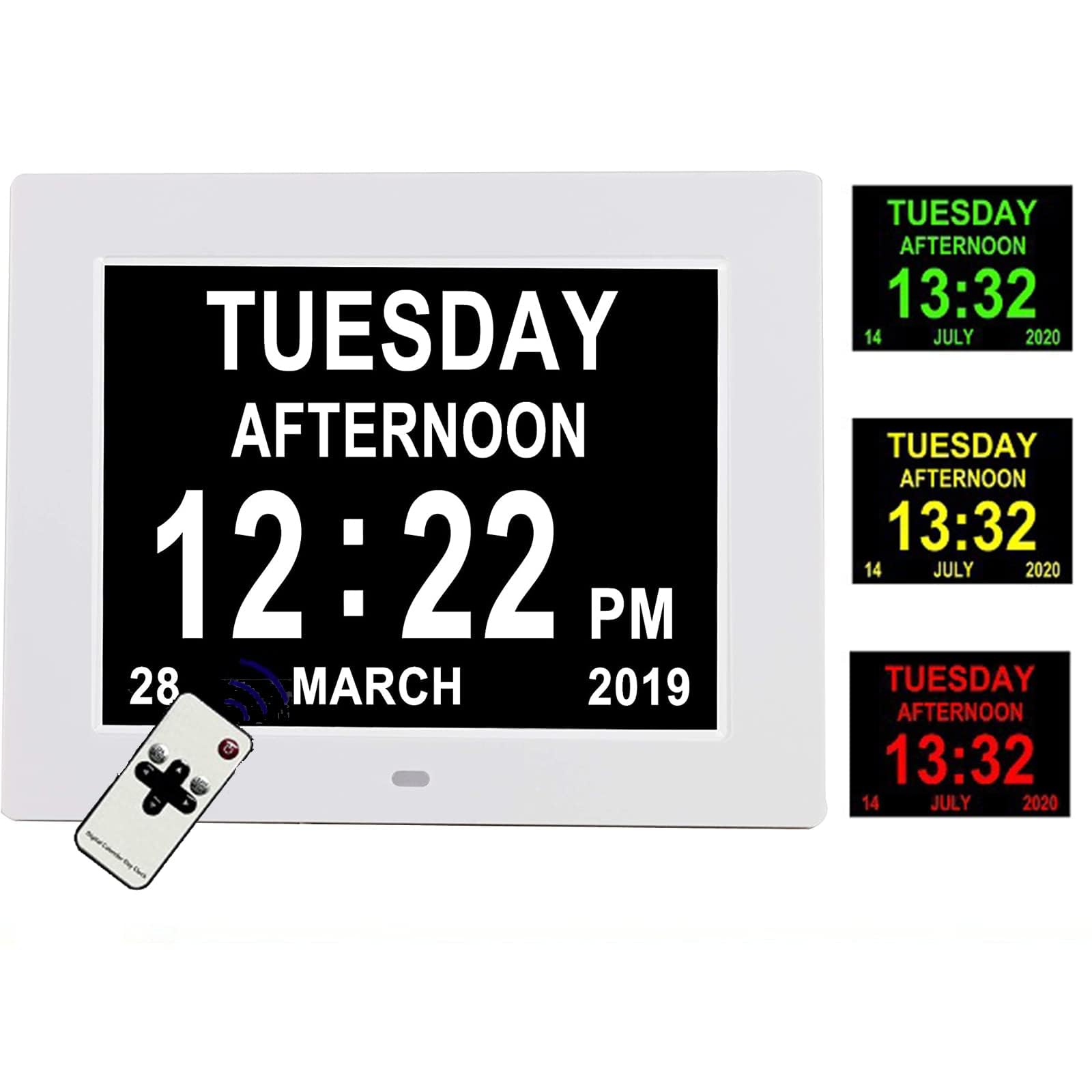 Buy 4 Colors 8" Digital Clock with Daylight Saving & Night Dimming