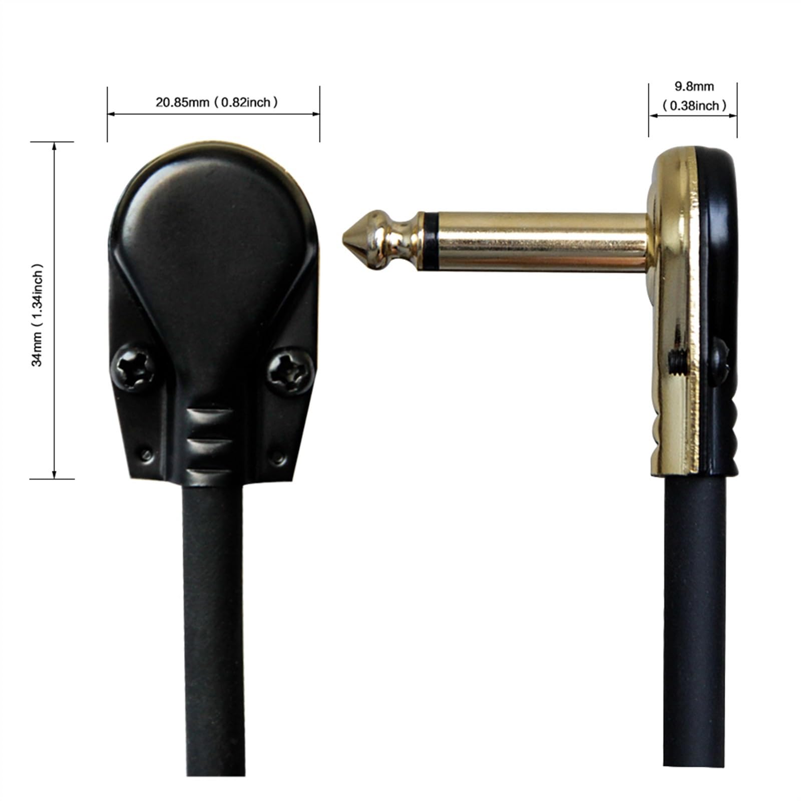 kabel audio do gitary Kable Krosowe Gitarowe Kątowy Kabel Gitarowy 1/4 Do Pedałów Efektów Gitarowych (Color : 3PCS-30CM)