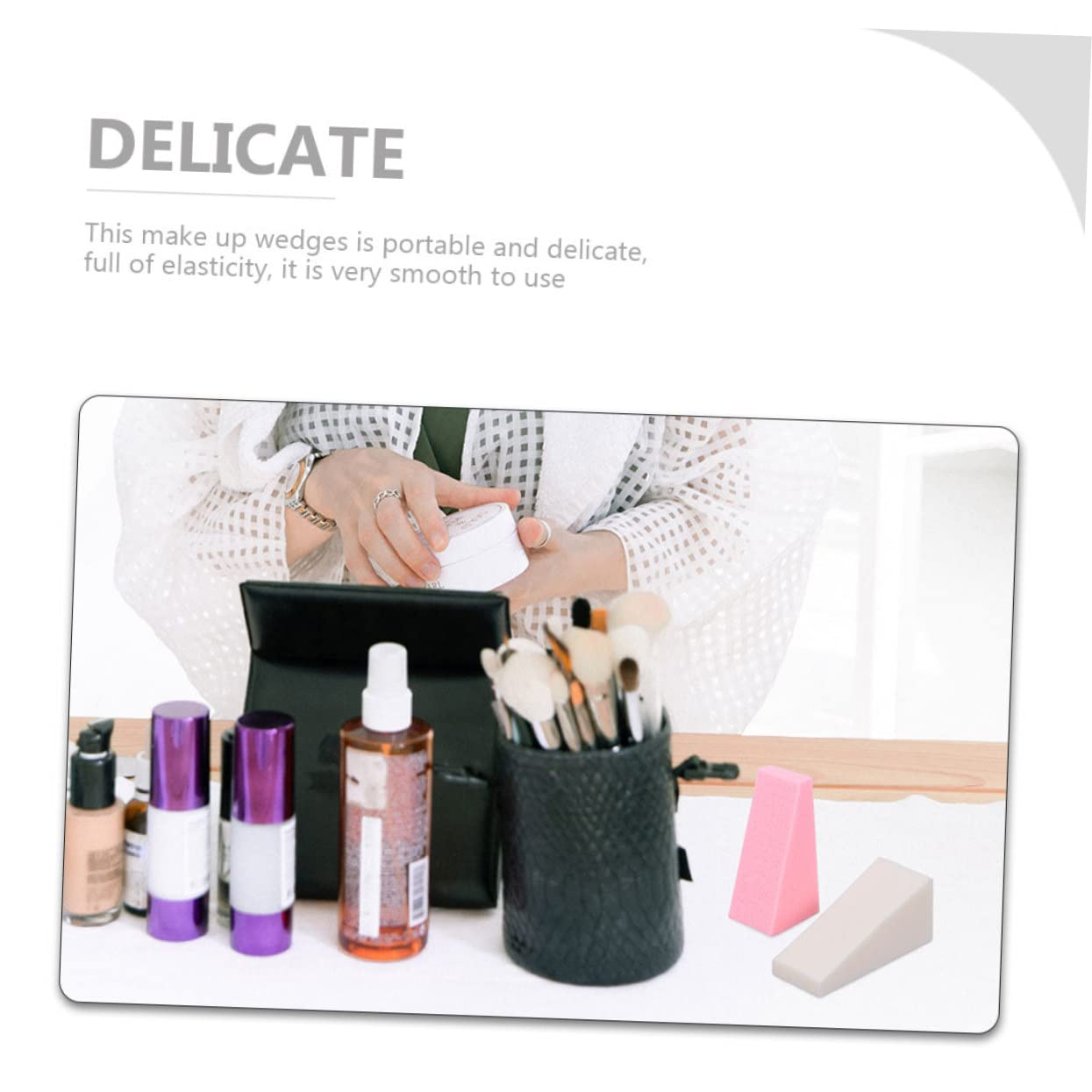 minkissy 150piezas Esponjas De Maquillaje Triangulares Herramienta De Maquillaje y Duradera Para Uso Húmedo y Seco Para Base Líquida y Polvos Compactos