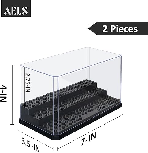 Miniatura 9 de AELS Vitrina acrílica de 3 niveles, juego de 2, escaparate a prueba de polvo para coleccionar, ladrillos, bloques, juguetes, modelos, minifiguras,
