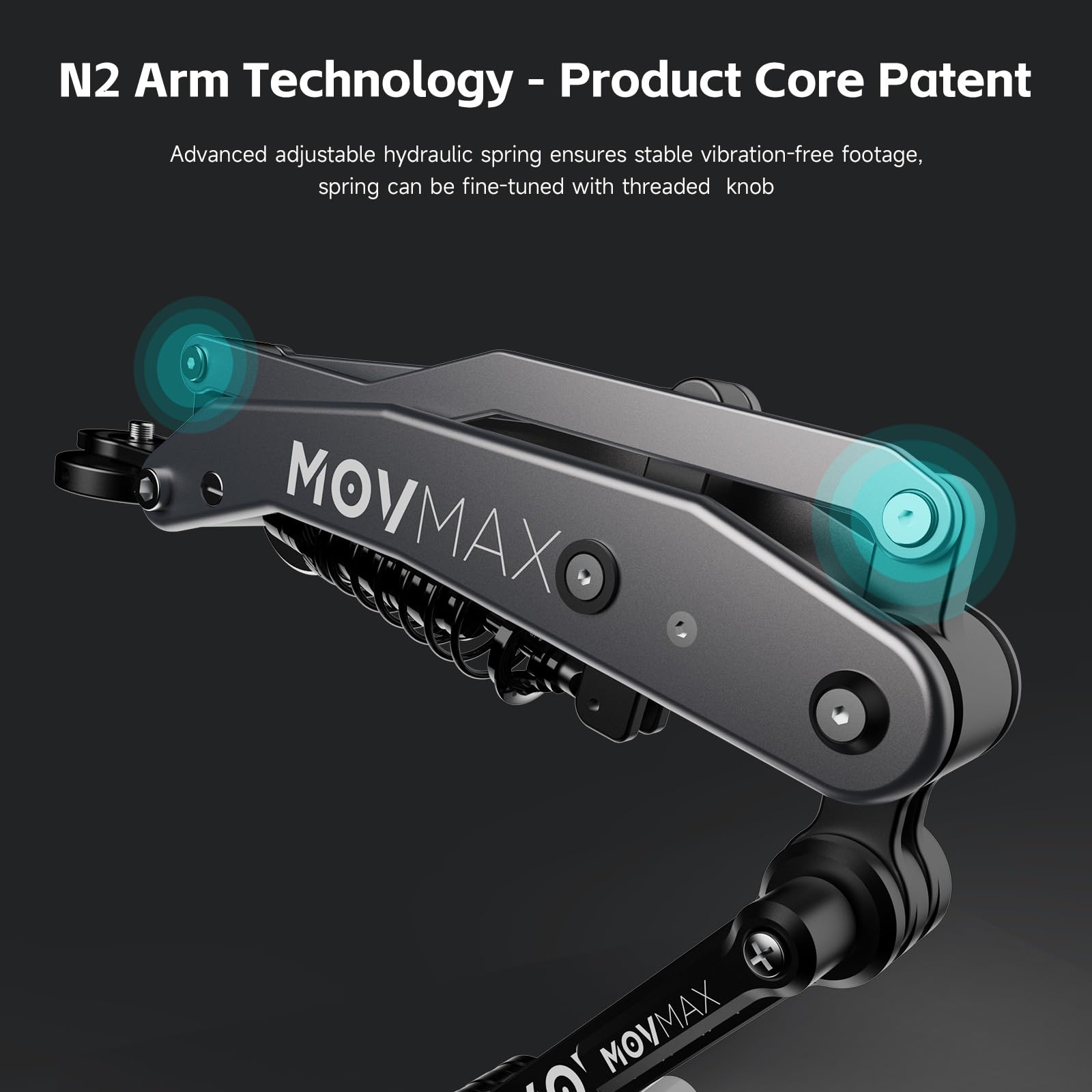 Movmax - Braccio lama per DJI osmo Pocket 3, supporto a ventosa per auto, stabilizzatore per fotocamere Pocket 3, Insta 360 e GoPro Hero, vite di bloccaggio universale 1/4, adatto per creatori di