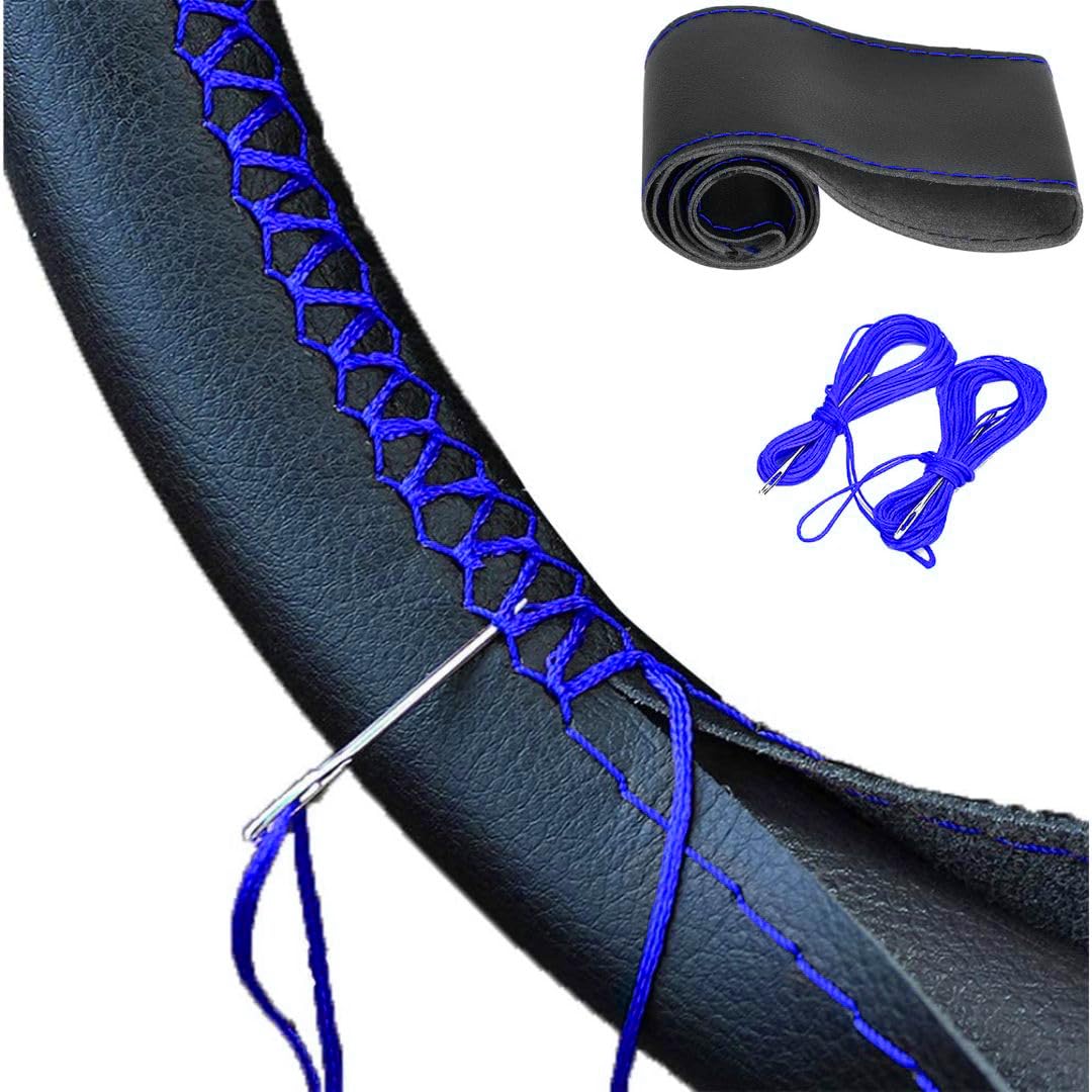 Couverture Volant Antidérapante ROYWOO Universelle 37-38 Cm - Cuir Microfibre Noir Antidérapant, Installation Facile Sans Outils Housse Volant