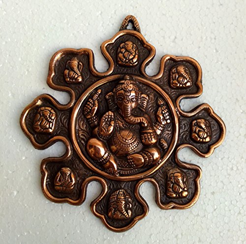 Image of Collectible India 9 Mukhi Ganesha Metal Wall Hanging, Ganesh Idol- Vastu Decor | Home Decor Items for Living Room Hall | Housewarming Gift, Wedding Anniversary Birthday Return Gift for Woman Man