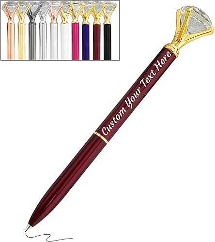 YanNanKe 1 bolígrafo de diamante personalizado a granel grabado personalizado con nombre personalizado de tinta negra para boda, aniversario,