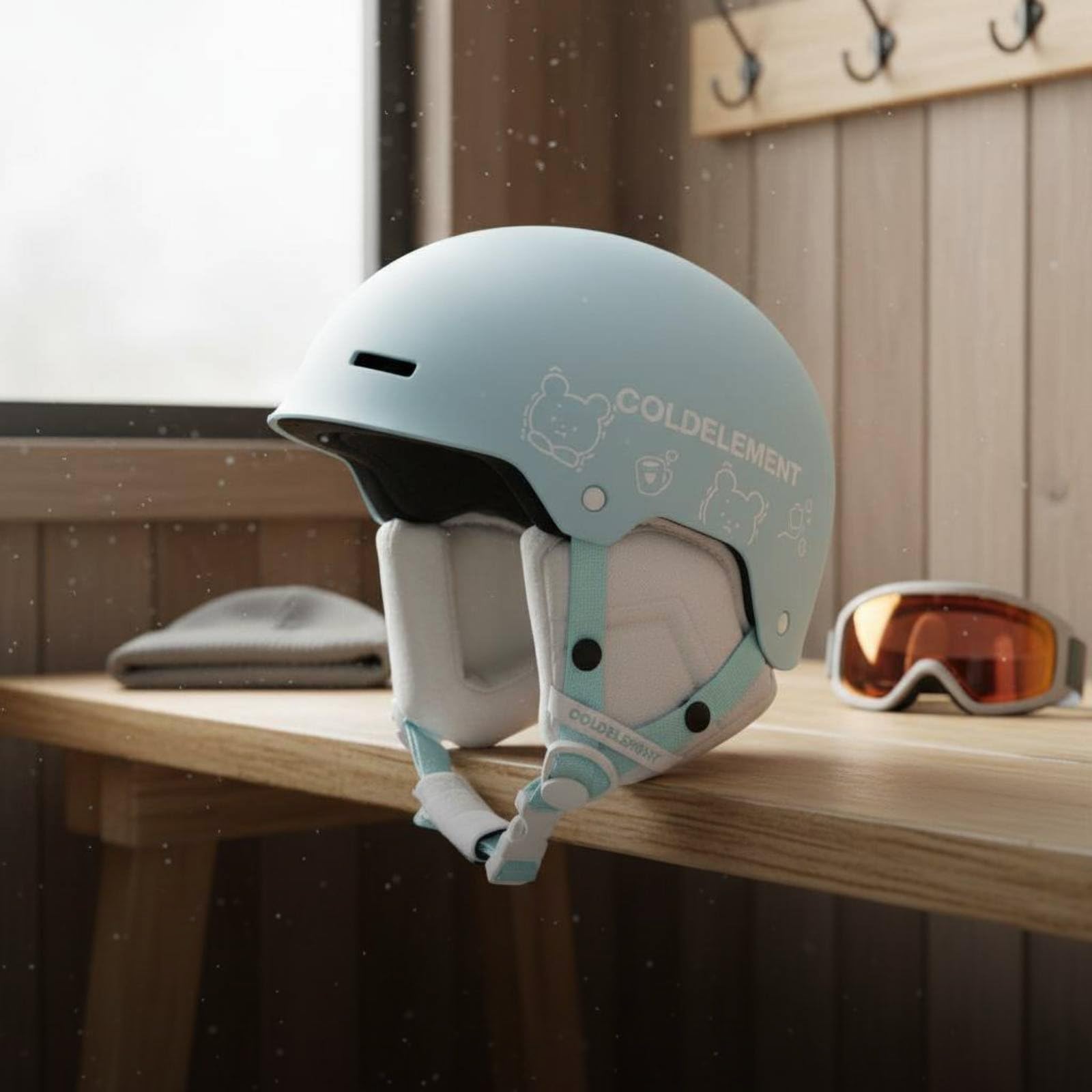 Qianly Casco da istico per Bambini Fodera Calda Rimovibile Casco da Snowboard con Stampa Involucro in Attrezzatura Sportiva Invernale per Ragazzi, Ragazze