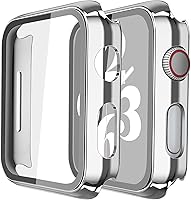 Vista 25 de Misxi - Juego de 2 fundas de policarbonato con protector de pantalla de vidrio templado compatible con Apple Watch Series 3 y Series 2 de 38mm