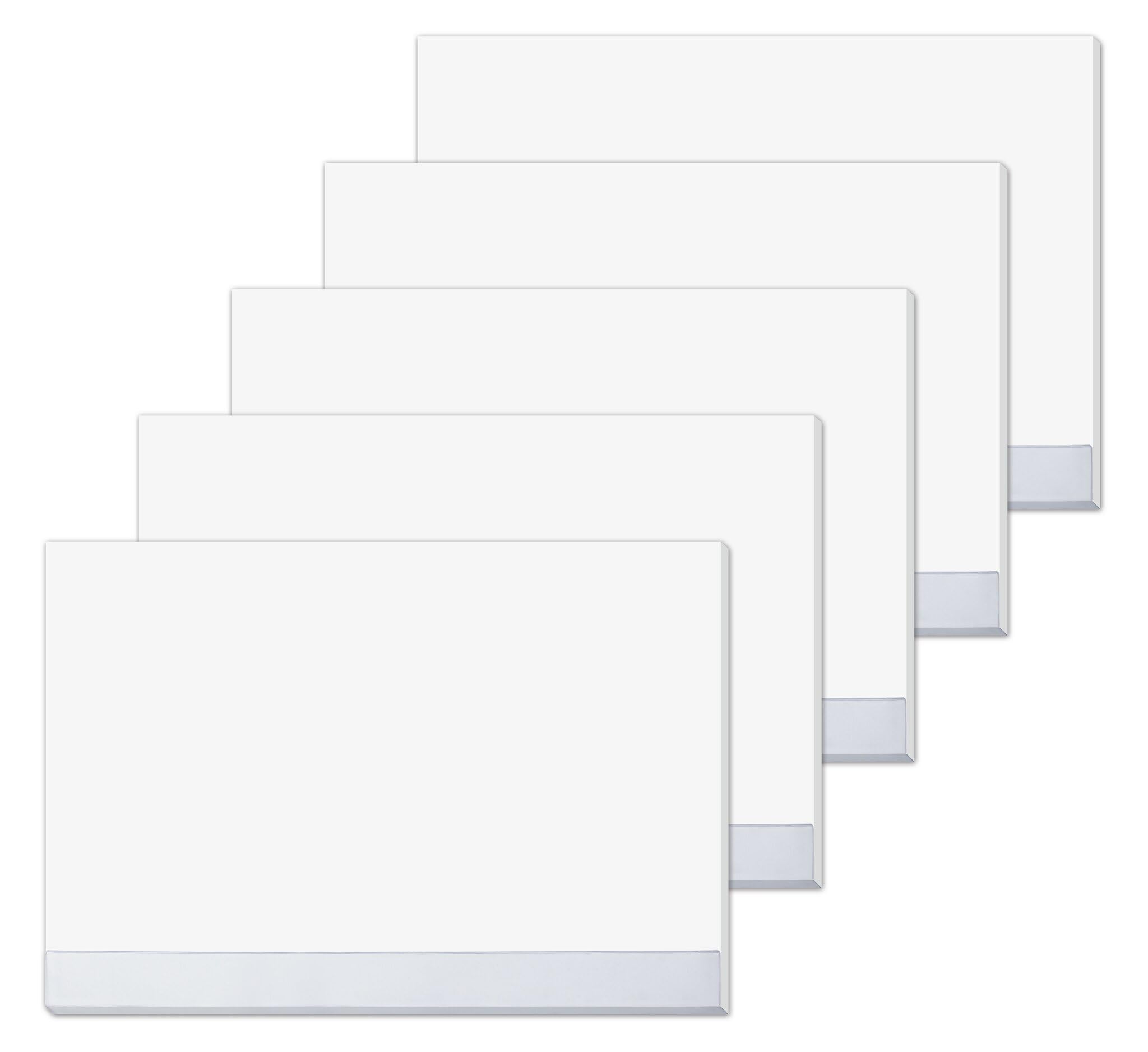 SIGEL HO280 Lot de 5 sous-mains en papier, bloc papier/bloc à dessin, A2 (59.5 x 41 cm), uni blanc avec barre de protection en plastique transparent, 5 x 30 feuilles | HO280, bloc papier/bloc à dessin, avec bande de protection, uni blanc, 5 x 30 feuilles