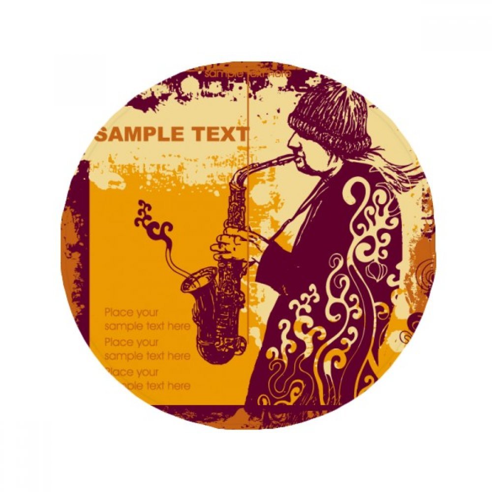 Tapis de douche rond motif musique de rue et saxophone, le cadeau parfait pour musicien