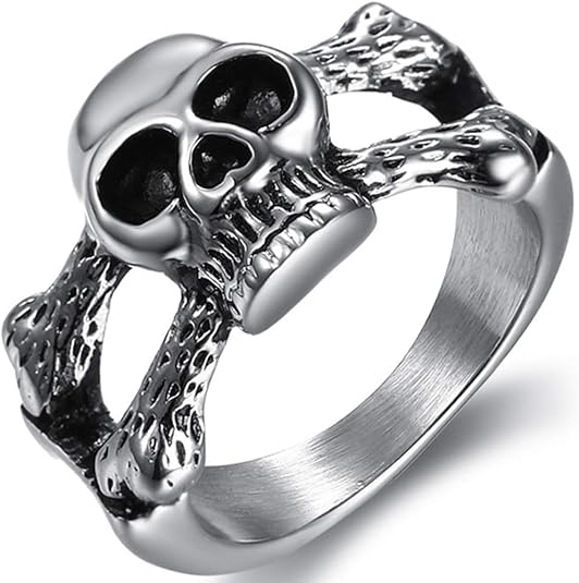 Jude Jewelers Stainless Steel Retro Vintage Gothic Skull Cocktail Party Biker Ring