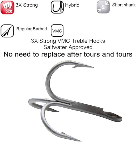 Miniatura 3 de Dr.Fish Señuelos de pesca surtidos, de 5 pulgadas. Señuelos con diseño de peces pequeños, con anzuelo, para peces de agua dulce o salada. Señuelos