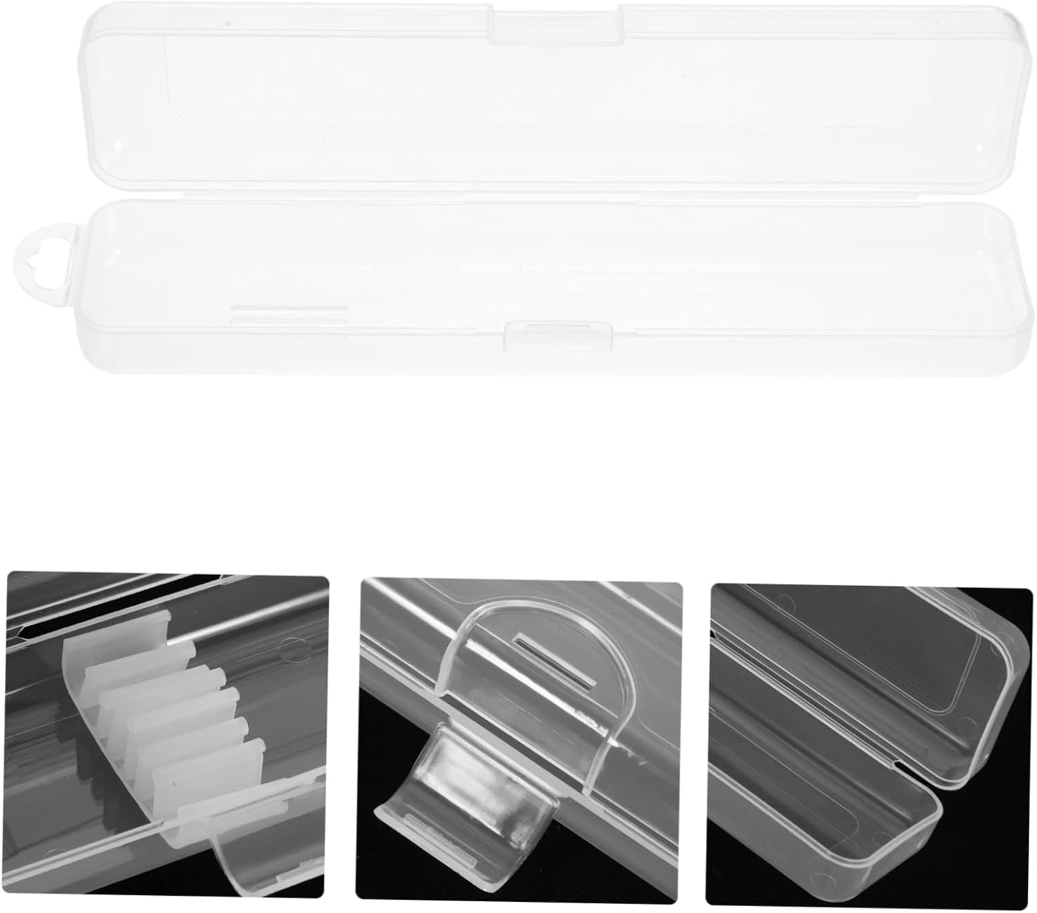 4pcs Portable PP Drinking Straw Storage Boxes for Office Workers