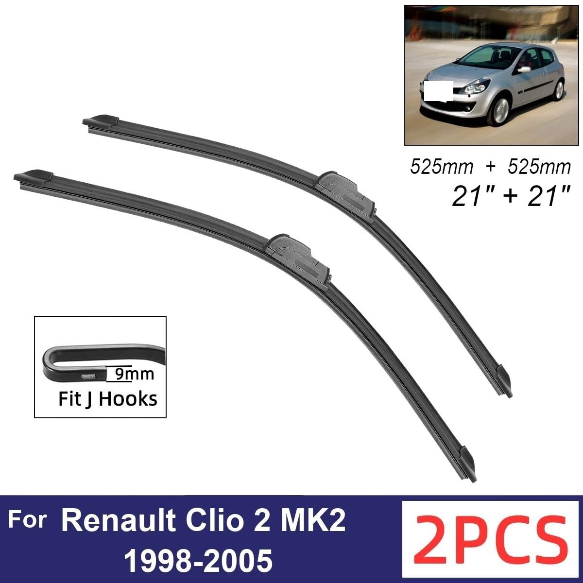 Modifycar Windabweiser Für Renault Clio II (1998-2005) – 2-tlg., Innen Montiert, Getönt