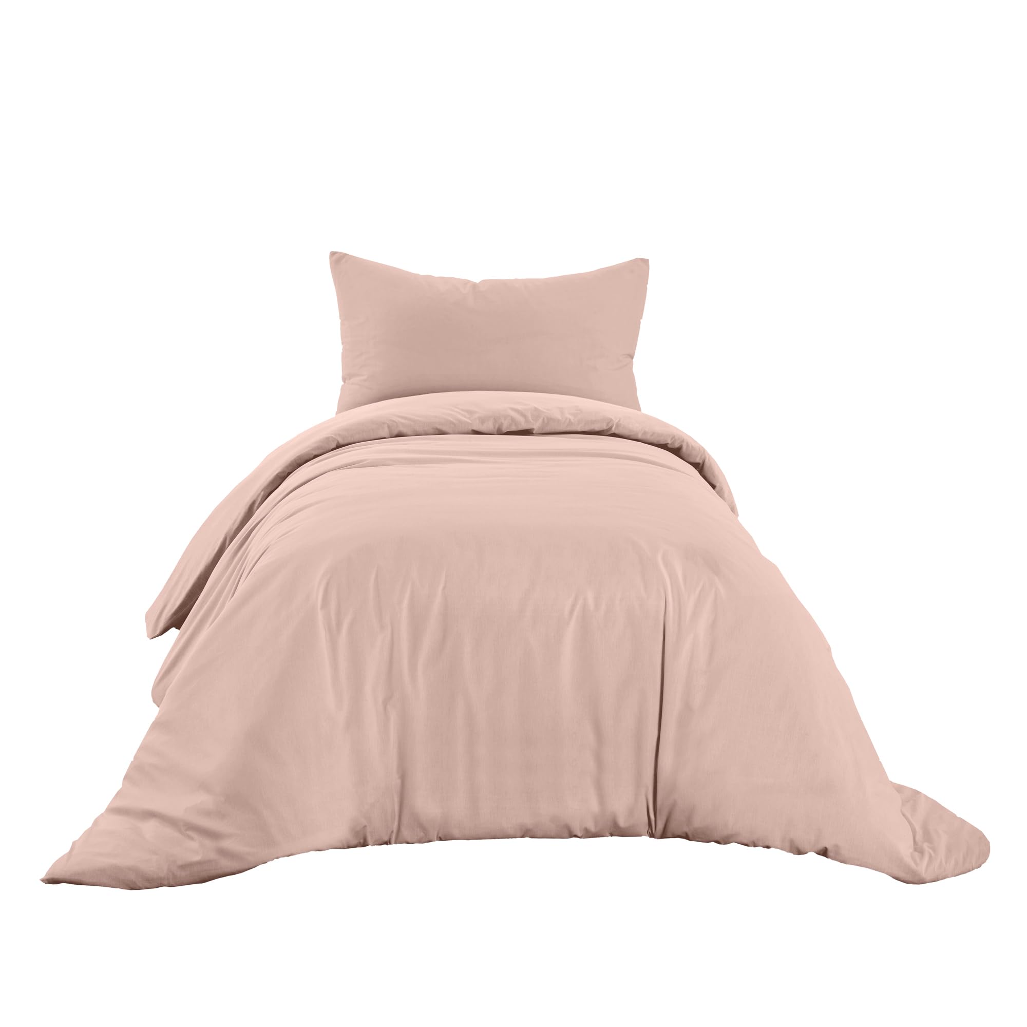Ruggeri - Duvet Cover Set - 100% Pure Cotton - Made In Italy - Let's Color Collection! (Single, Pink)