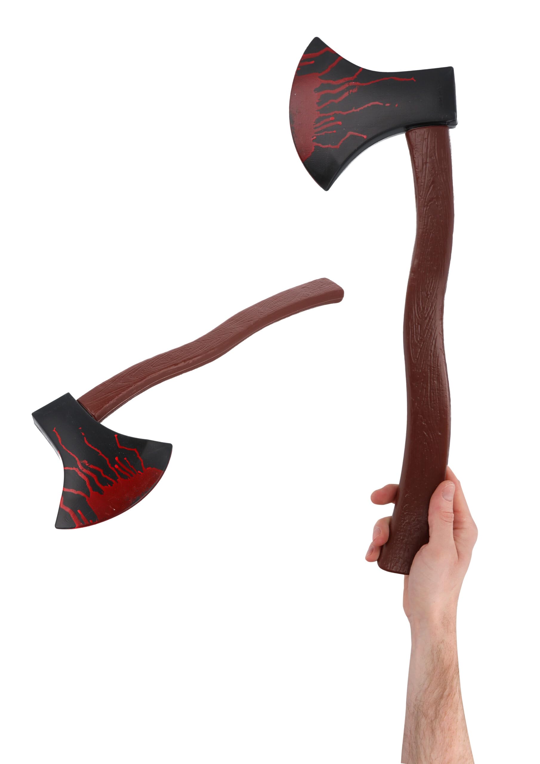 Henbrandt Single Bloodied Hand Axe 47cm Halloween Bloody Tool Prop Horror Weapon Fake Hatchet Axe with Blood Splatter Trick or Treat Halloween Fancy Dress Costume Accessories