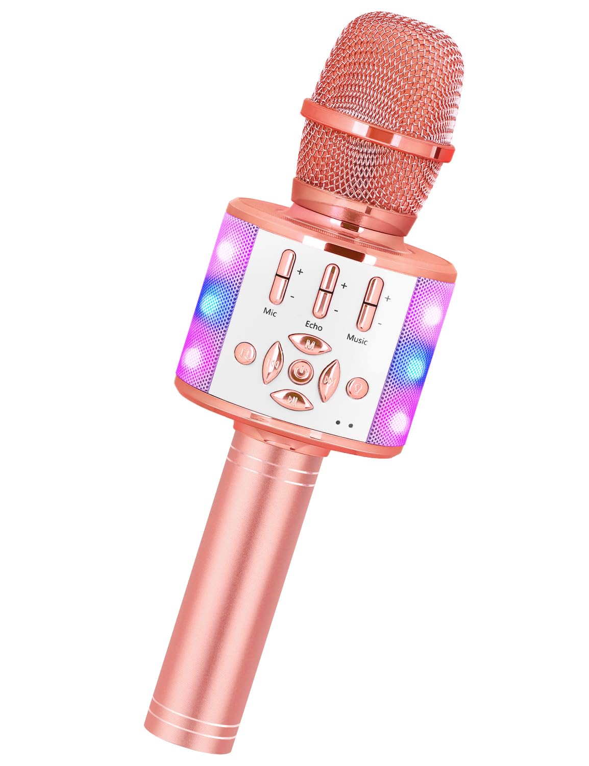 BONAOK Wireless Karaoke Microphone for Kids,Portable Bluetooth Karaoke Machine Mic & Speaker for Phones,Singing Diwali Gifts for Family and Friends，Party Birthday(Rose Gold)-image-48