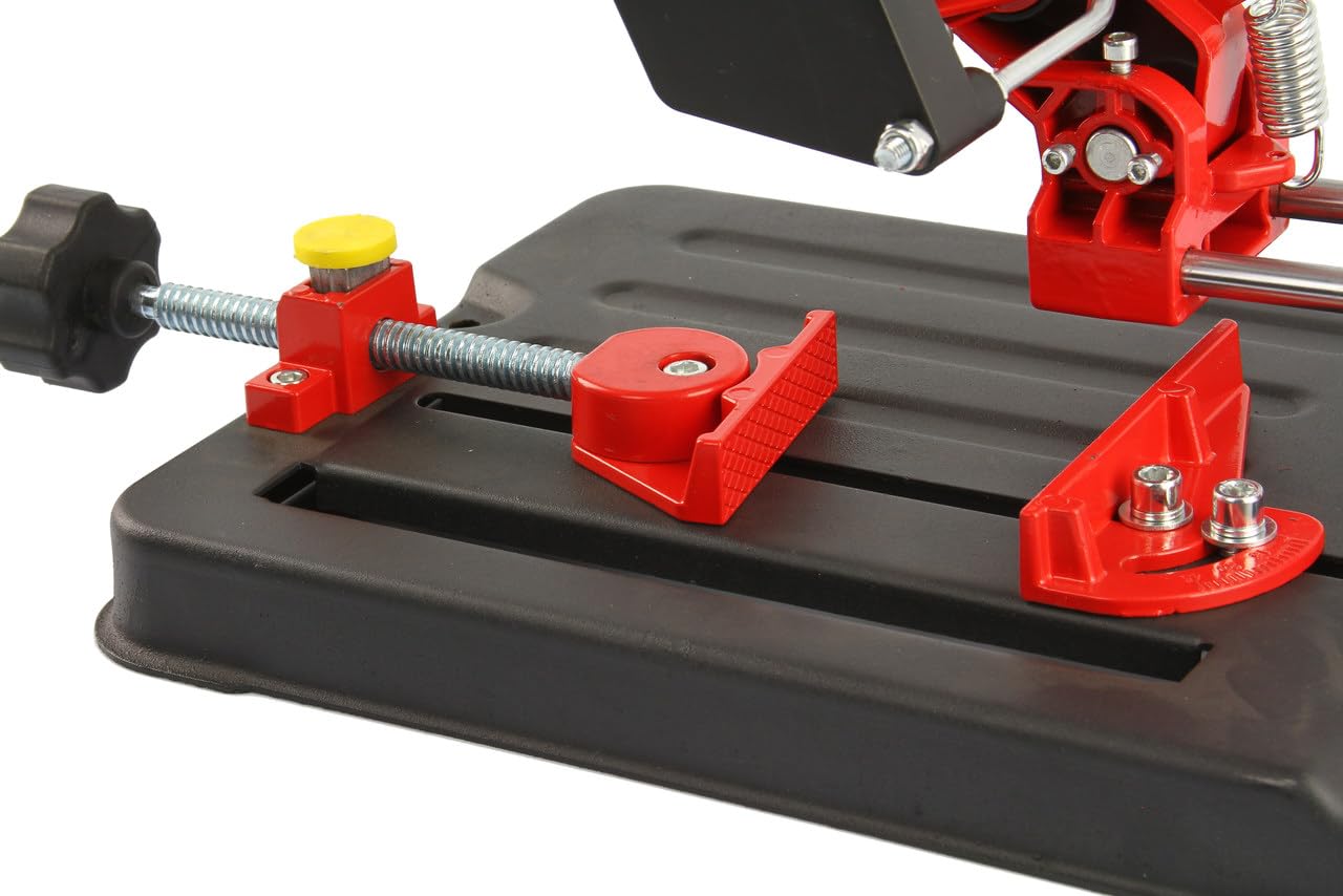 Supporto per Smerigliatrice Angolare | Diametro Disco 115 e 125 mm | Angolo taglio 0-45° | Distanza Regolabile tra Morsetti | Protezione Contro Scintille | per Smerigliatrici Elettriche e a Batteria