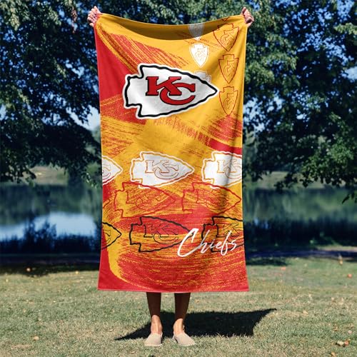 Northwest NFL Kansas City Chiefs Oversized Microfiber Beach Towel, 40 x 72 Inches – Quick Dry, Sand Resistant, Lightweight, Highly Absorbent, Distorter Design — view 3