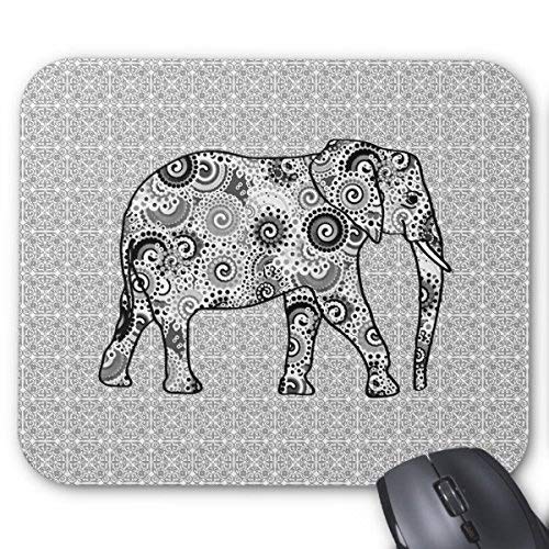 Preisvergleich Produktbild Fraktal-Strudel-Elefant - Grau, Schwarzweiss-Mausunterlage