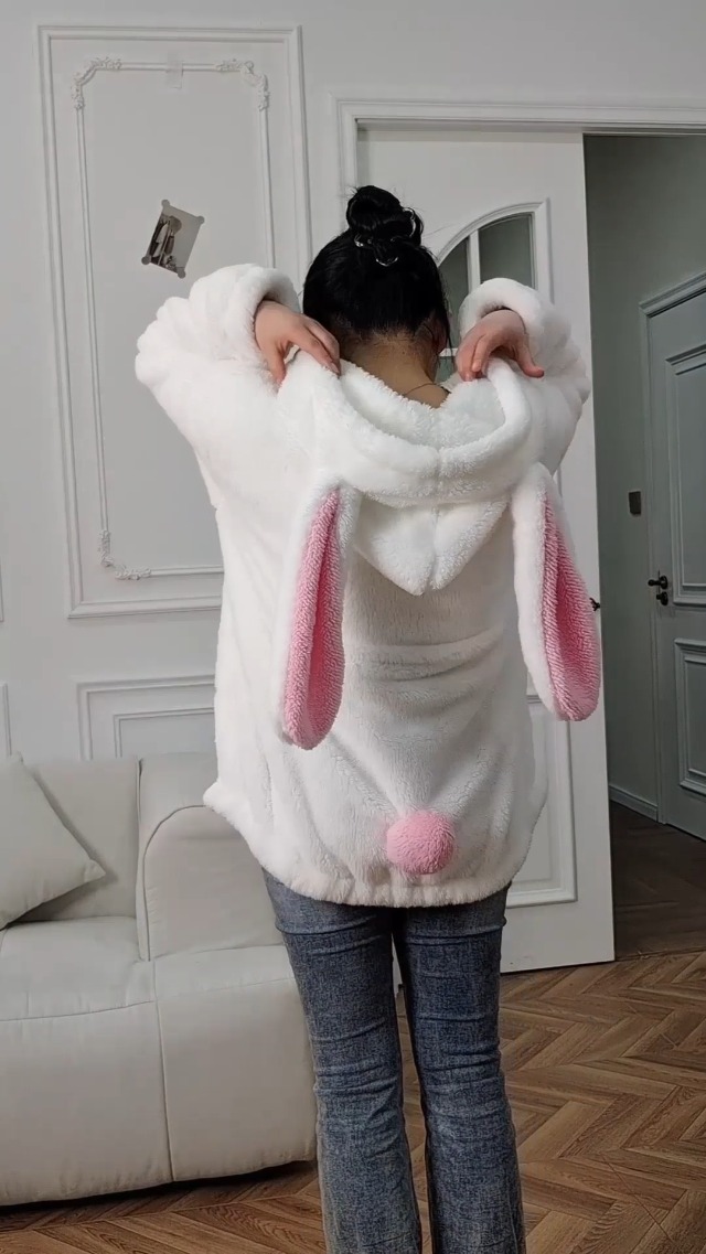 Acdiacfluffy Kawaii Bunny Bear Hoodie Ears And Tail Animal Top | Cyprus - View #3