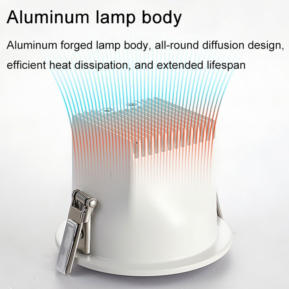 15 Pack 3.3 Inch Dimmable LED Recessed Lighting, 7W Retrofit Downlight, CRI 90 with LED Driver, Aluminum Ceiling Light Fixture for Living Room, Kitchen, Bedroom, Hallway