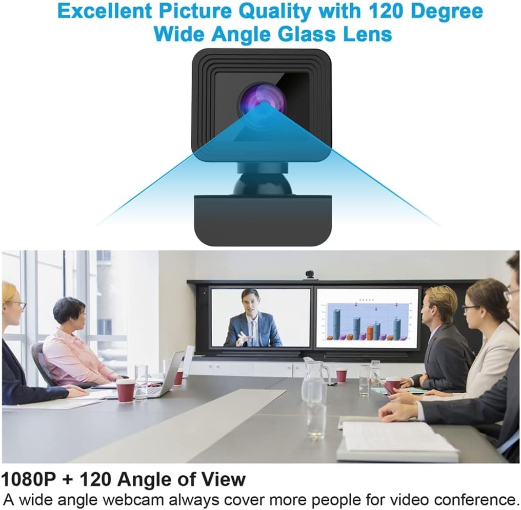 Full Webcam 1080P Web Camera Autofocus with Built-in Sound-Absarting Mlcrophone Rotatable image 4