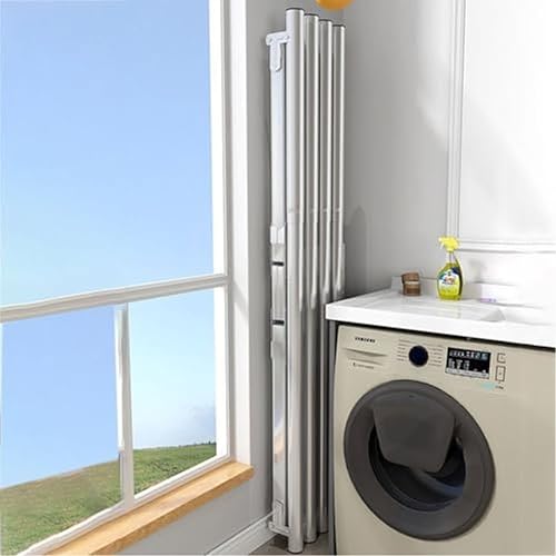 Miniatura 5 de Industrial-Grade Folding Drying Rack, 5-Rod Stainless Steel Laundry Hanger, Heavy Duty, Space-Saving, Retractable for Balcony, Bedroom (94in 94in)