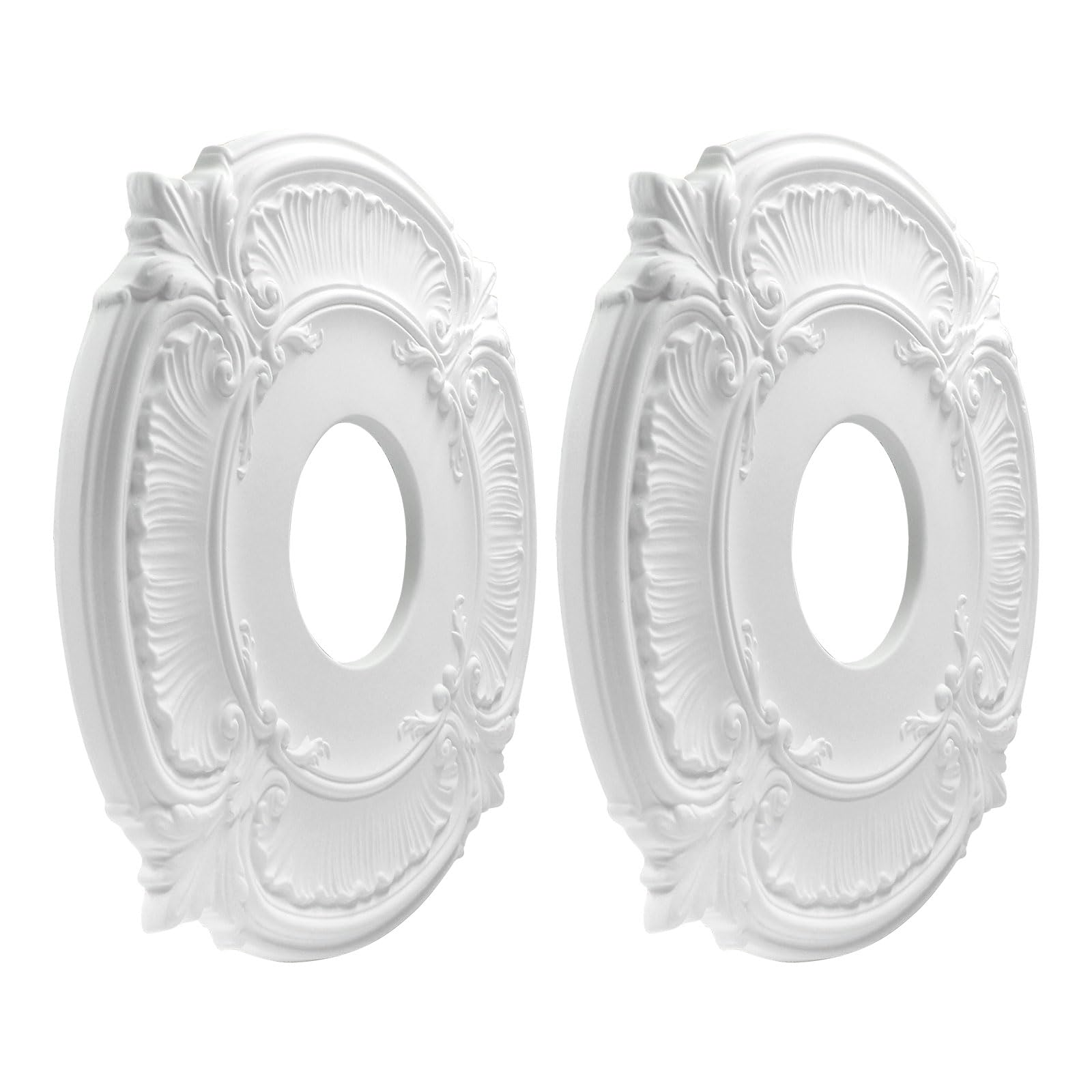 2 Pack 12 Inch PU Ceiling Medallion White Decorative Trim Ring — Amazon image 2
