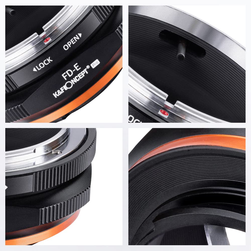 K&F CONCEPT M13105 FD-NEX Hochpräziser Objektivadapter Canon FD Adapterring für Canon FD Objektiv auf Sony Alpha NEX E-Mount Kamera