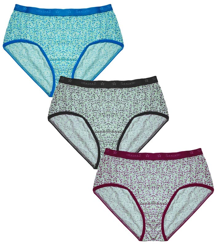 501 Women's Cotton Blend Hipsters/Panty Assorted (Pack of 3) (Color May Vary)-image-3