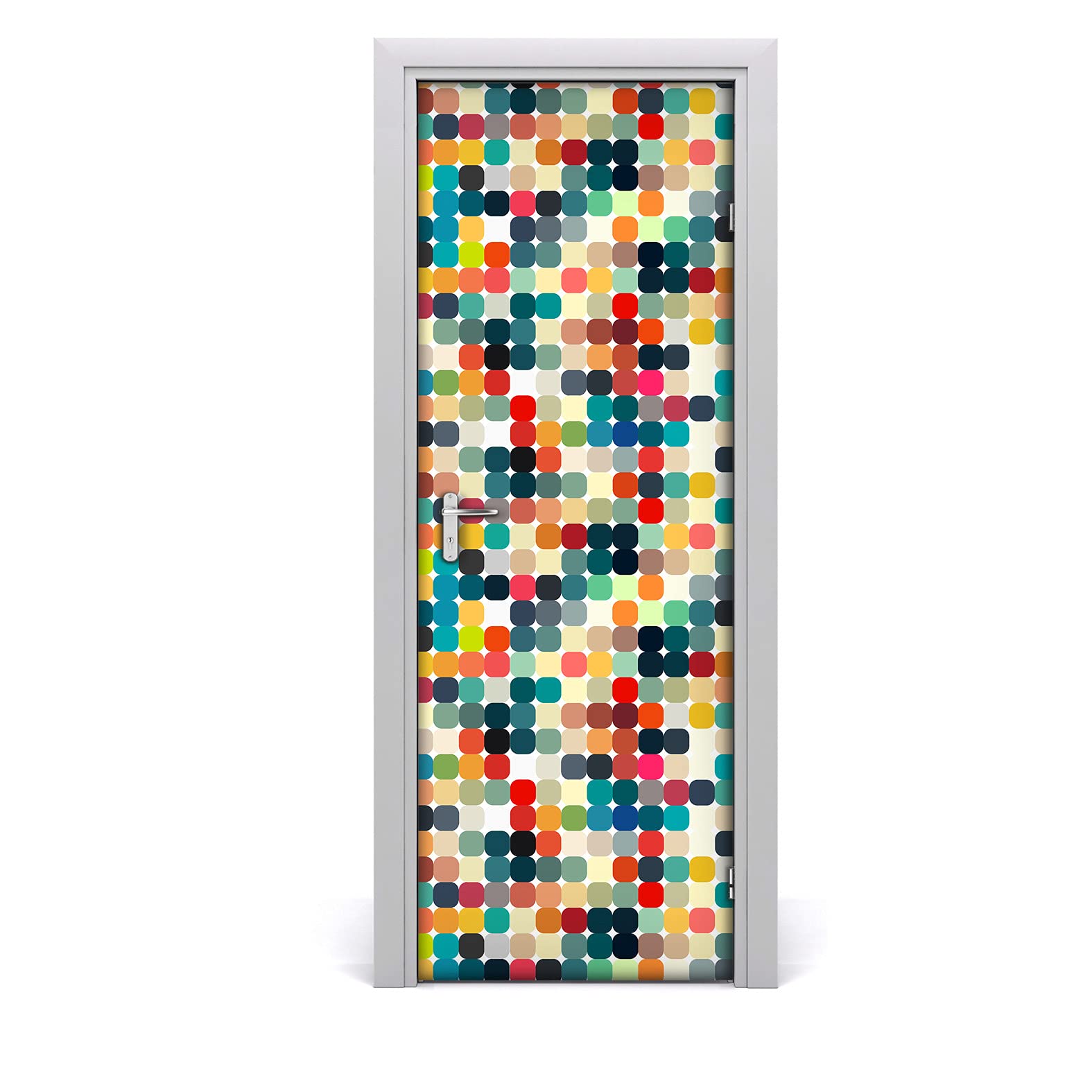 Autocollant de porte géométrique rétro Coloray 85x200cm