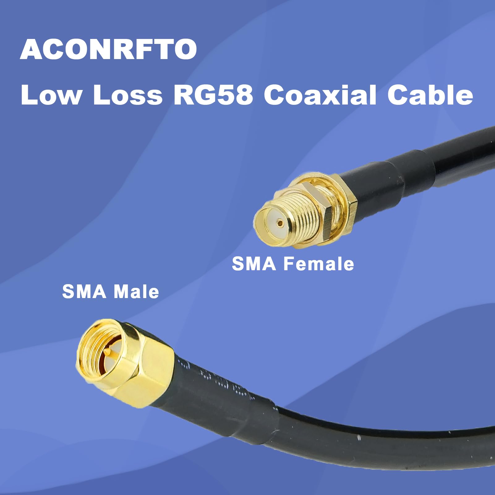 SMA Antena Cable 20M RG58 Cable Coaxial SMA Coaxial Adaptador Kit 50ohms WiFi Antena Extensión Baja Pérdida para WiFi Router Seguridad Cámara IP Tarjeta de Red Inalámbrica Adaptador