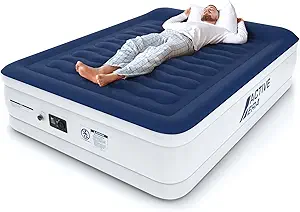 Active Era Luxus Doppel Luftbett – selbstaufblasendes Gästebett mit eingebauter, elektrischer Pumpe, integriertem Kissen und besonderer Luftträger Technologie - 203 x 152 x 56cm