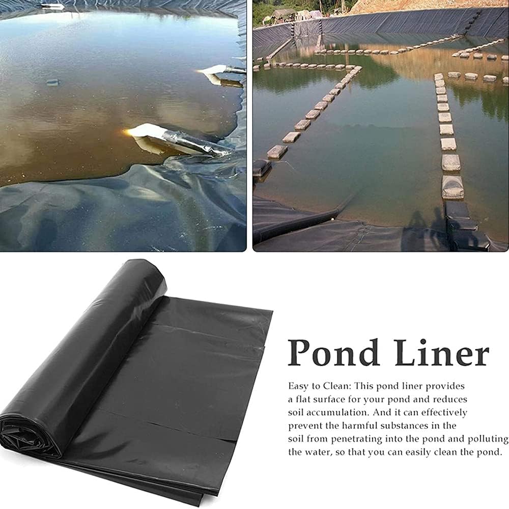 HDPE Black Waterproof Pool Liner for Fish Ponds, Garden Fountains, Outdoor Waterfalls - Durable, Flexible Sizes: 3M, 5M, 7M, 9M, 10M