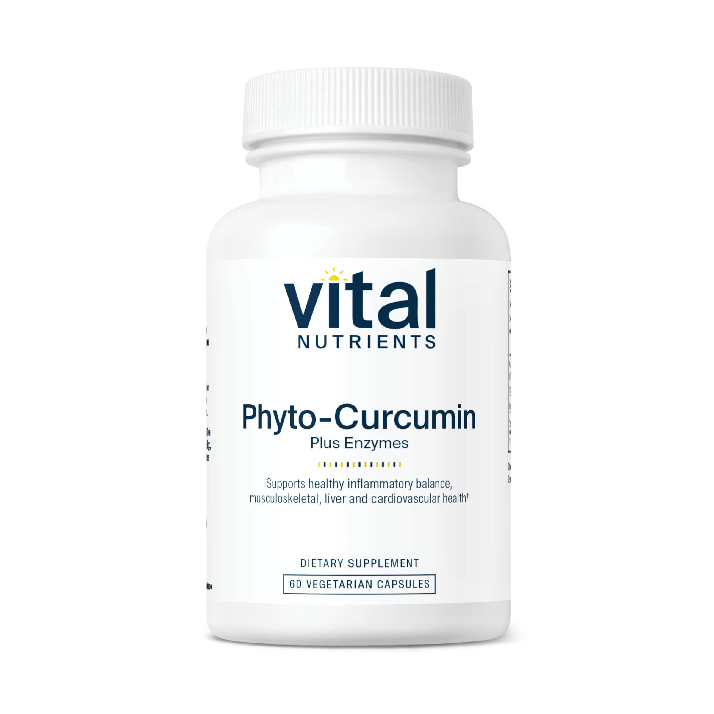 Vital NutrientsPhyto-Curcumin Plus Enzymes - Helps Maintain and Support Overall Health - 60 Vegetarian Capsules per Bottle