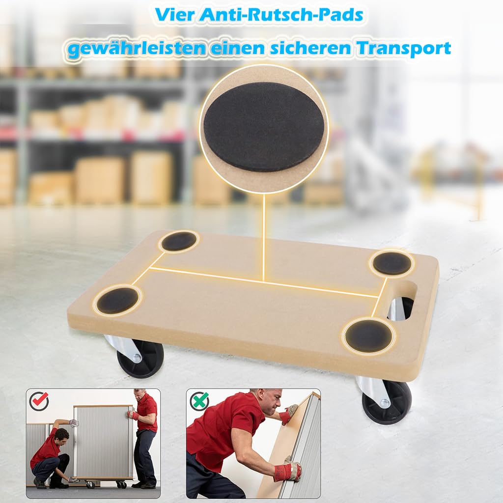 YRHome 2 rotelle da 58 x 29 cm, per il trasporto, per il trasporto di mobili, fino a 200 kg