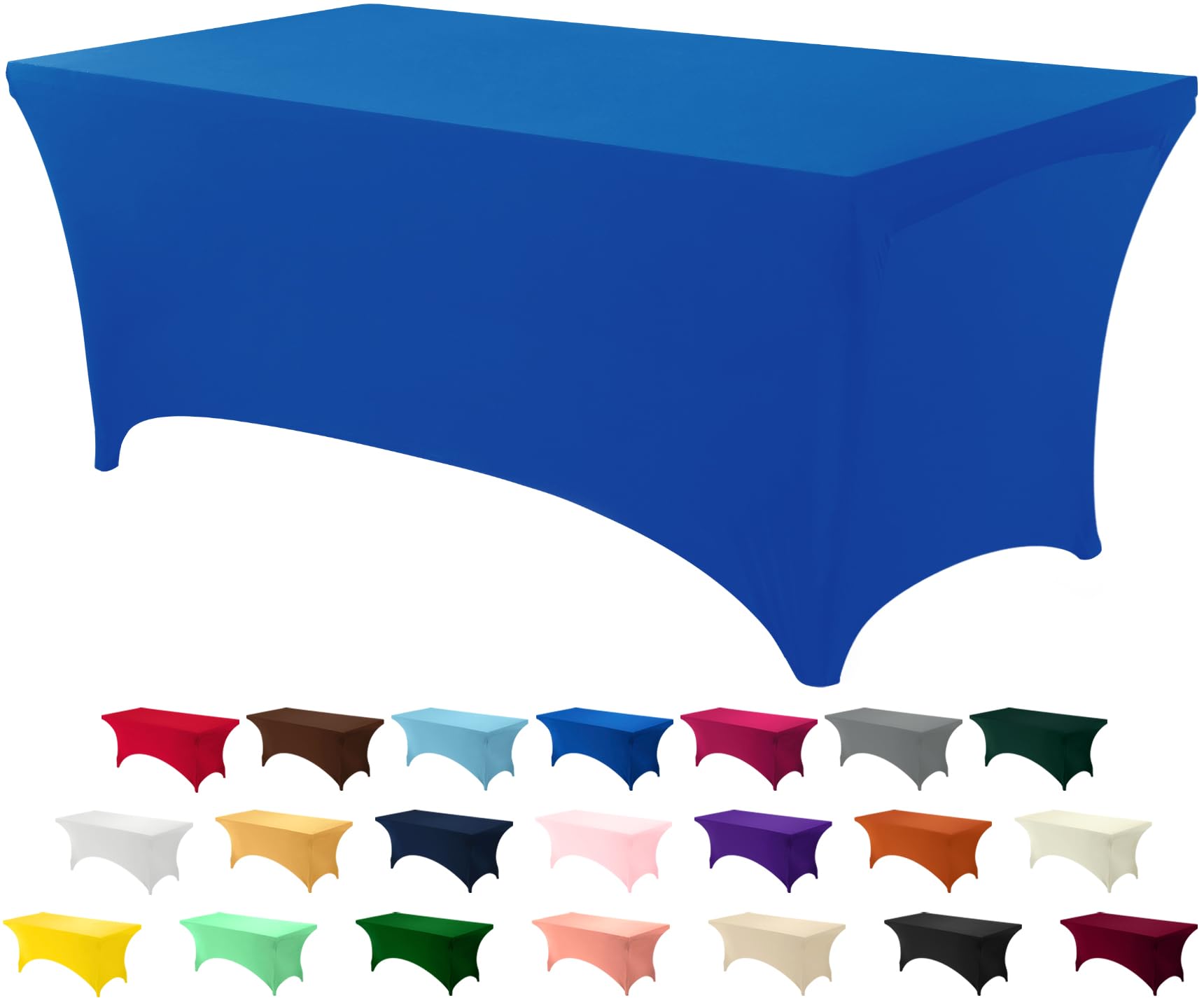 Utopia Kitchen Spandex Tablecloth 1 Pack [6FT, Blue] Tight, Fitted, Washable and Wrinkle Resistant Stretch Rectangular Patio Table Cover for Event,