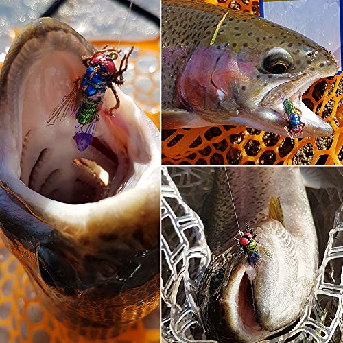 YZD Fly Fishing Flies Realistic Dry Wet Nymph Trout Flies Hand Tie Lures Kits 12/26/48 Pcs (2-Realstic Fly kit 12pcs)