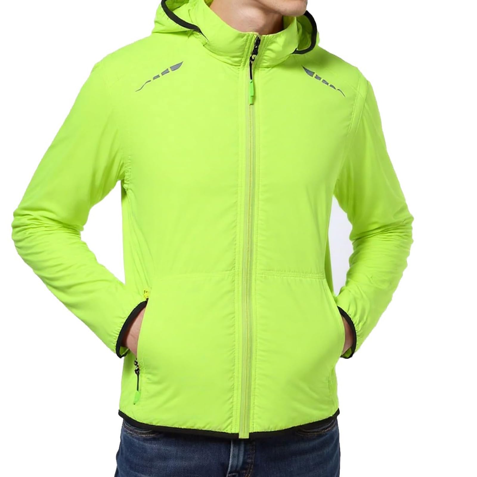 ARMAAN Chaqueta Impermeable Ciclismo De Hombre, Cortavientos Reflectante, Para Bicicleta De Montaña, Ropa Para Golf, Senderismo Y Actividades De Running