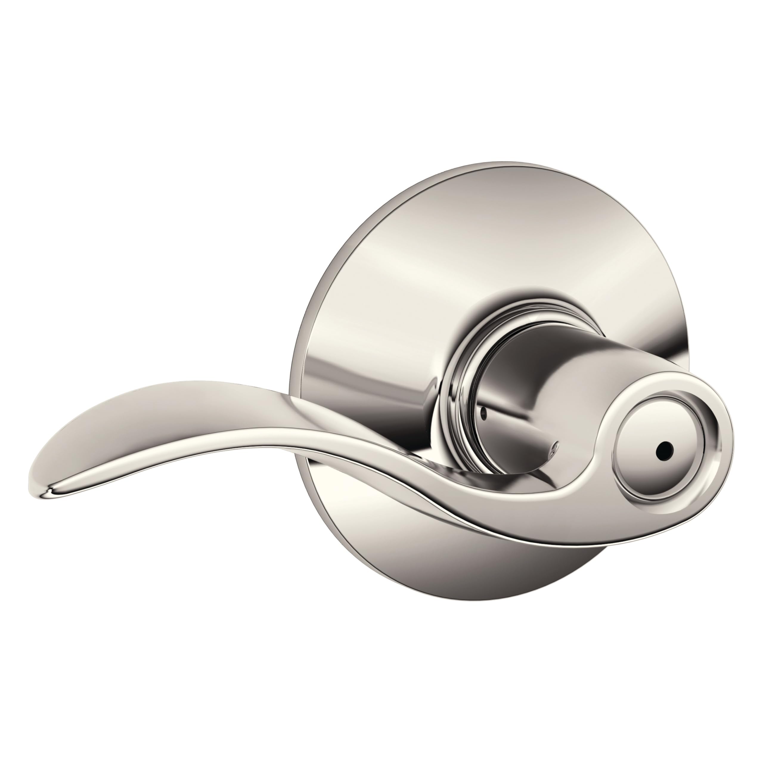 SCHLAGE Accent Bed/Bath Privacy Door Handle with Lock, Polished Nickel