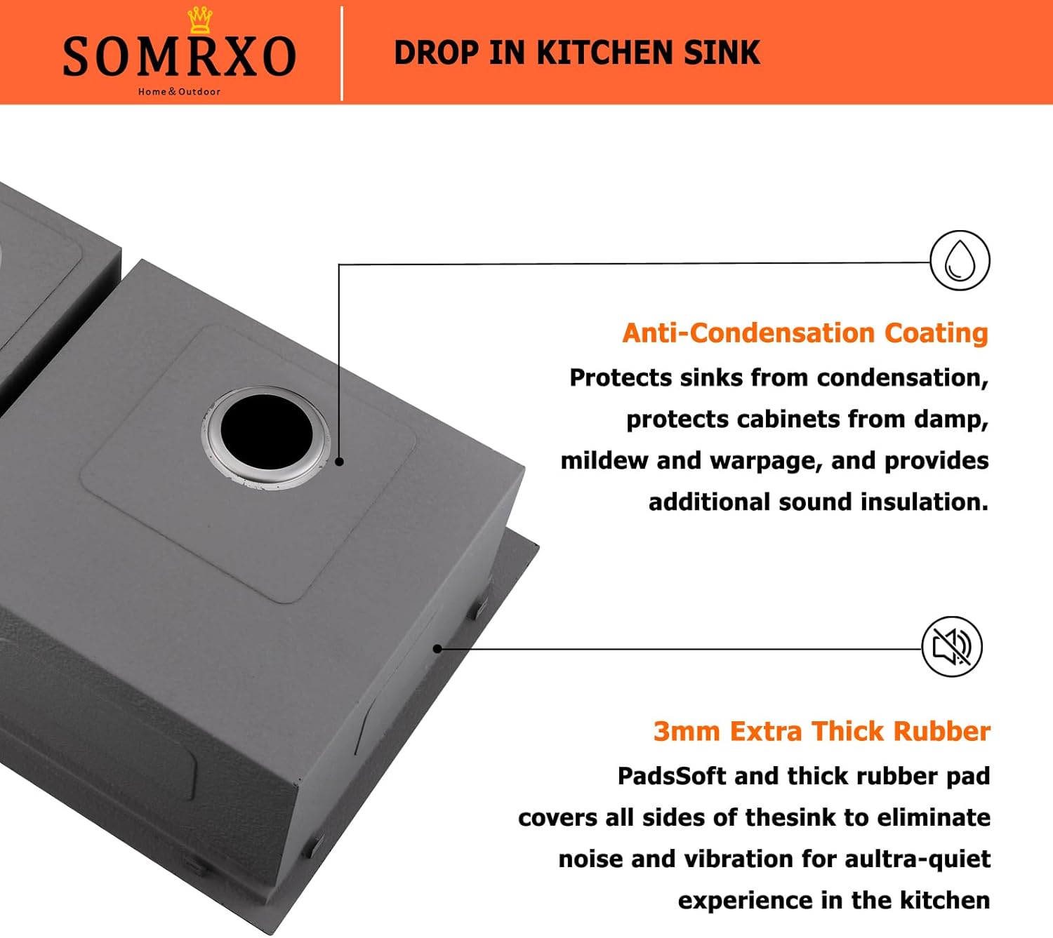 28×22 Inch Double Bowl Drop In Kitchen Sink - 16 Gauge Stainless Steel Kitchen Sink, Low-Divide 60/40 Workstation Design for Functional Kitchens with Accessories